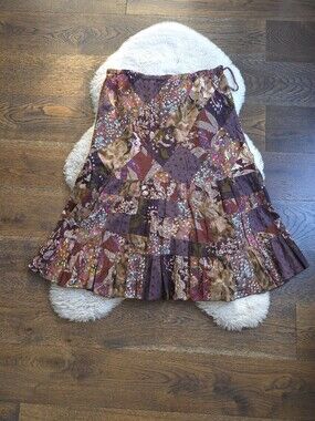 Per Una Y2K Euro Patchwork Boho Midi Skirt
